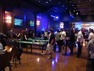 Patrons playing beer pong at O'Sheas