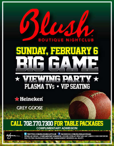 Blush Nightclub at Wynn Las Vegas Big Game Viewing Party