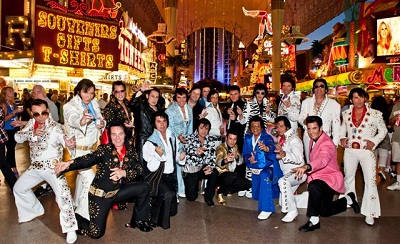 Elvis impersonators Fremont Street Experience Downtown Las Vegas
