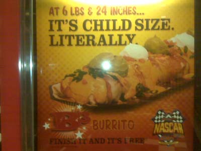 B3 Burrito Nascar Cafe